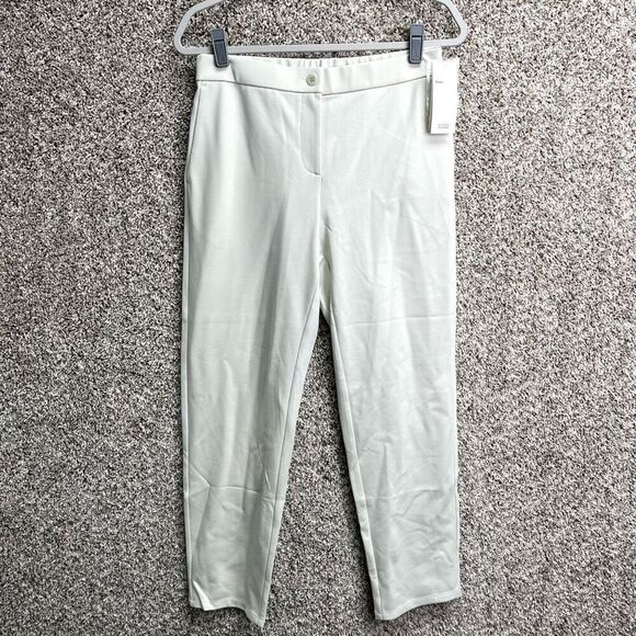 Eileen Fisher Pants Women’s Small Bone White Flex Tencel Ponte Slouchy Ankle NWT - Picture 1 of 8
